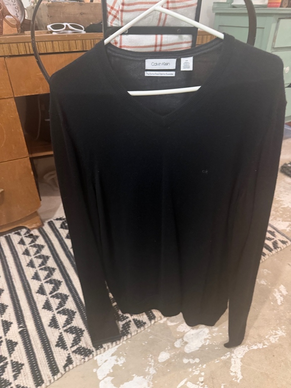 Calvin Klein Black V-Neck Long Sleeve Sweater